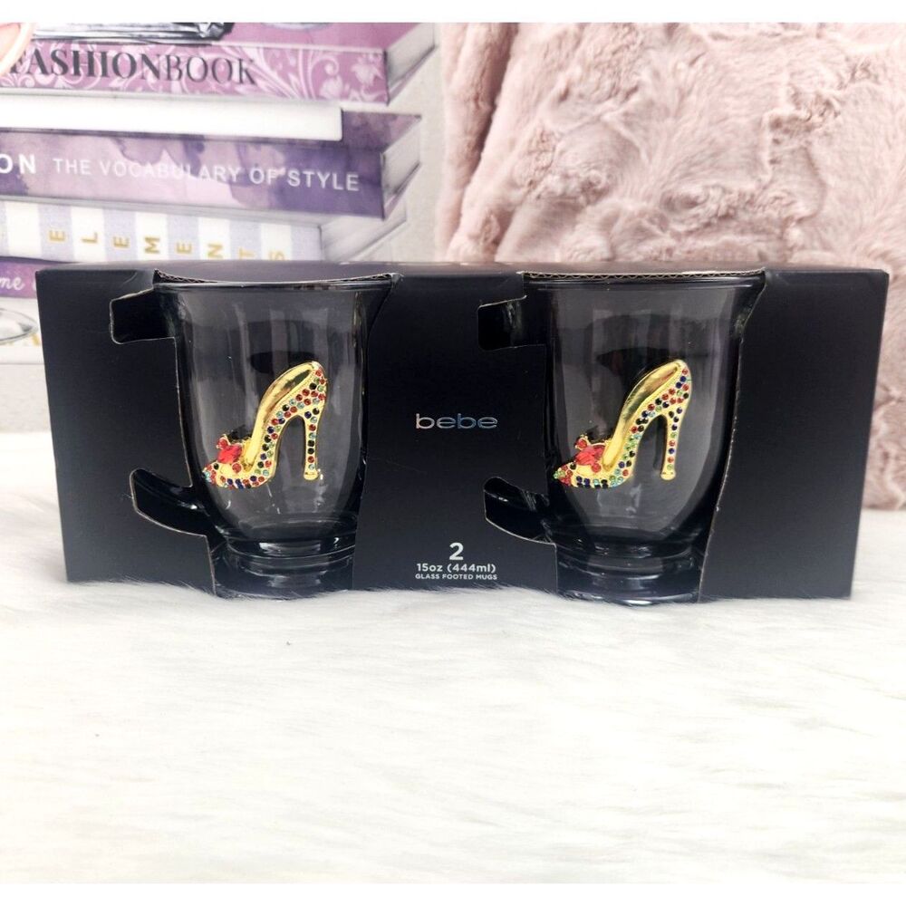 {Bebe} Embellished Glass Mugs